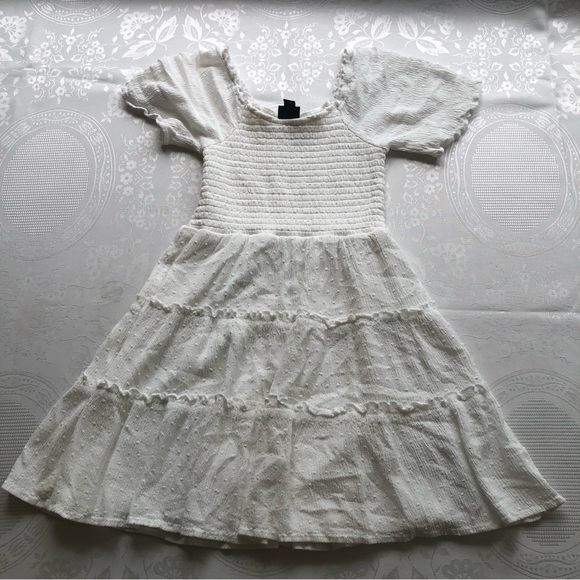 Art Class White Flare Dress Girls Size S(6-6X) Short Sleeves Elastic Knee/High - Picture 11 of 16